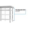 Bk Resources Flat Top Work Table Stainless Steel w/Galvanized Undershelf 84"Wx24"D VTT-8424